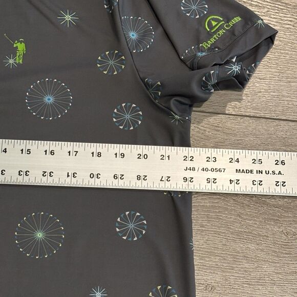 William Murray Golf Polo Shirt Mens Large Gray AOP Fireworks Pattern Performance - Picture 6 of 9